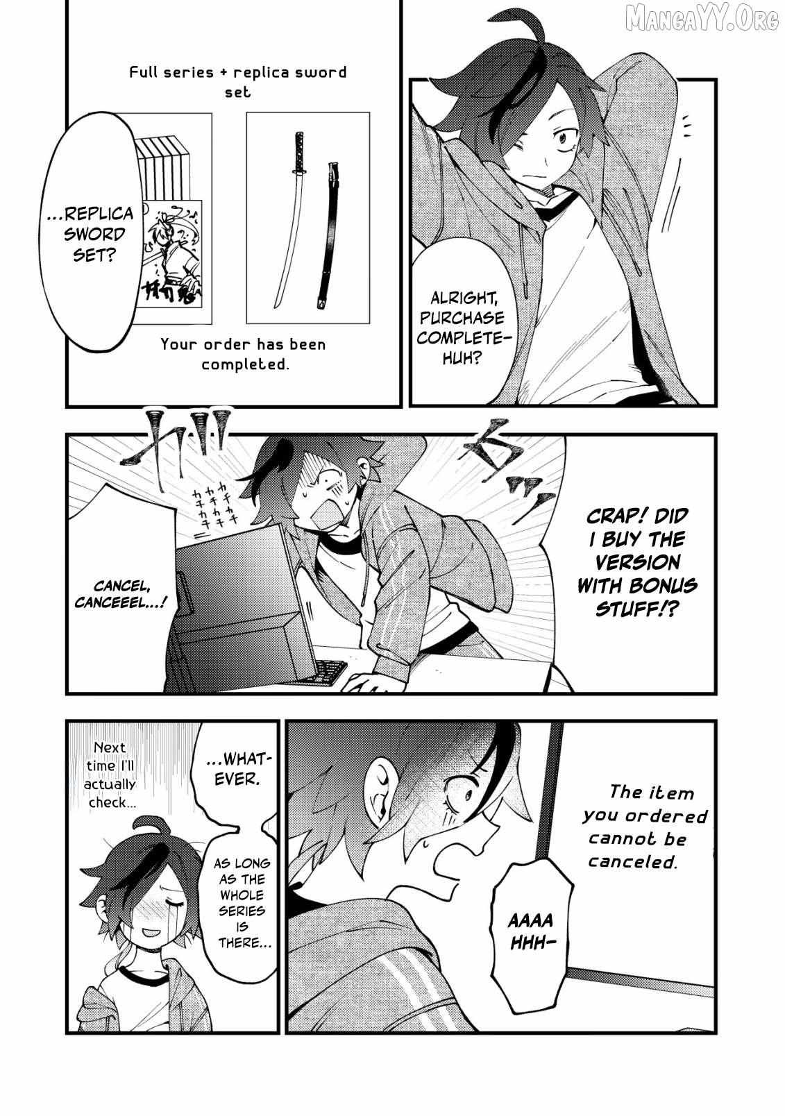 Tsuuhan De Katsuta Yoto Ga Gachi Chidatsuta Tameshigiri Shitara Kukan Ga Sakete Isekai Ni Tobasareta Ageku, Densetsu No Yushiya Da to Kanchigai Sarete Komatsute Imasu Bureibu Bunko Chapter 1 page 9 - 