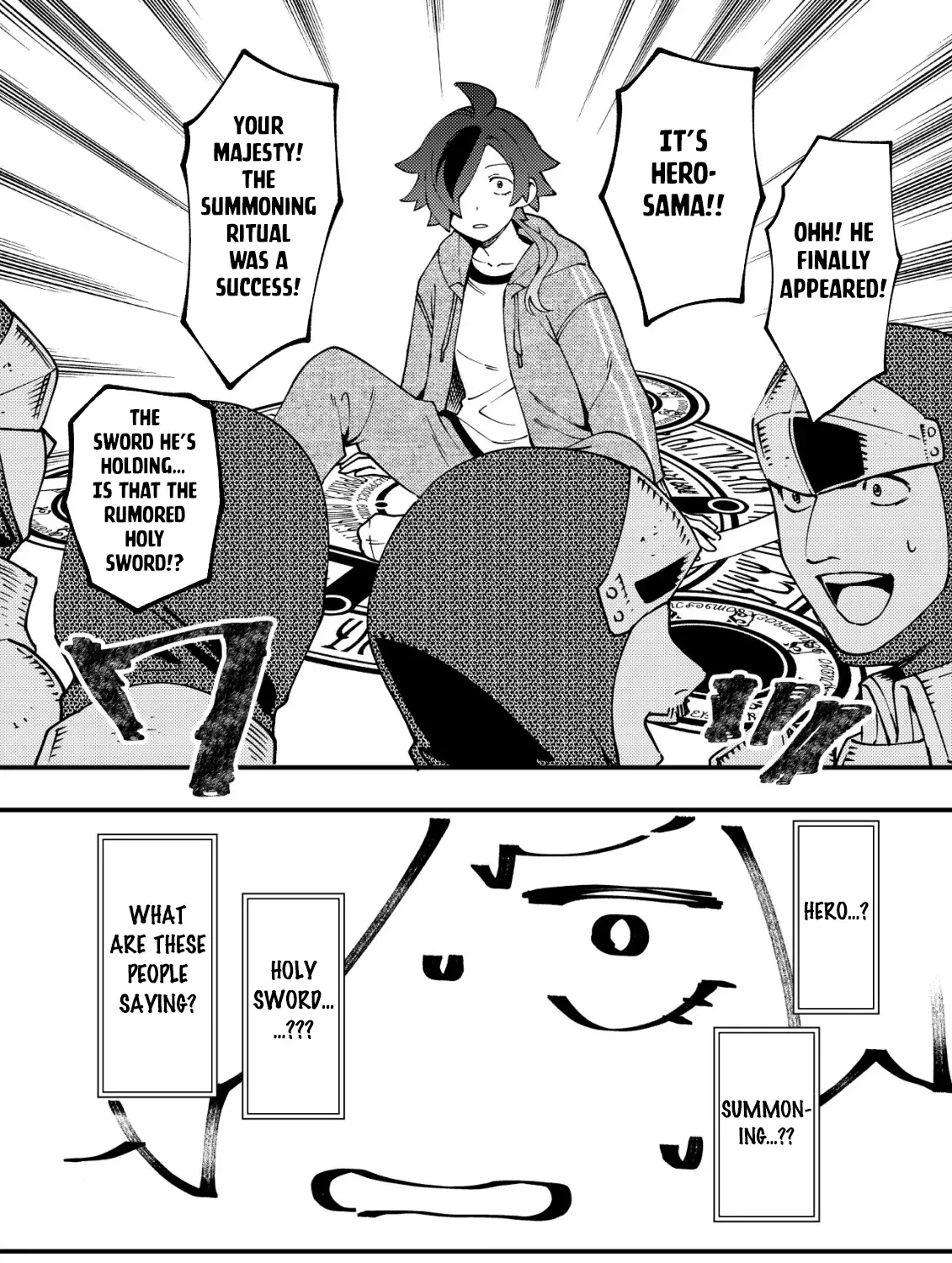 Tsuuhan de Katta Youtou ga Gachi datta: Tameshigiri Shitara Kuukan ga Sakete Isekai ni Tobasareta Ageku, Densetsu no Yuusha da to Kanchigai Sarete Komatteimasu Chapter 1 page 34 - 