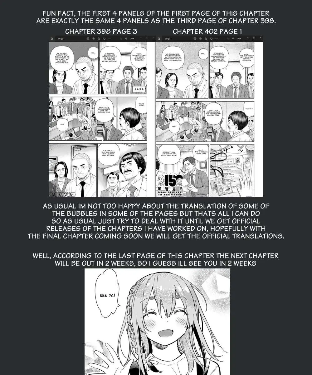 Uchuu Kyoudai Chapter 402 page 23 - 
