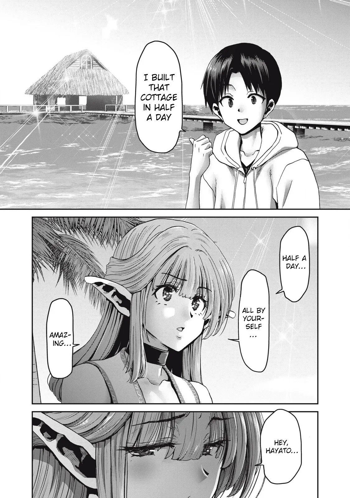 Using crafting skills to completely transform a deserted island in another world! ...Or so I thought, but there are native inhabitants who seem to be after my seed. Chapter 1 page 43 - 
