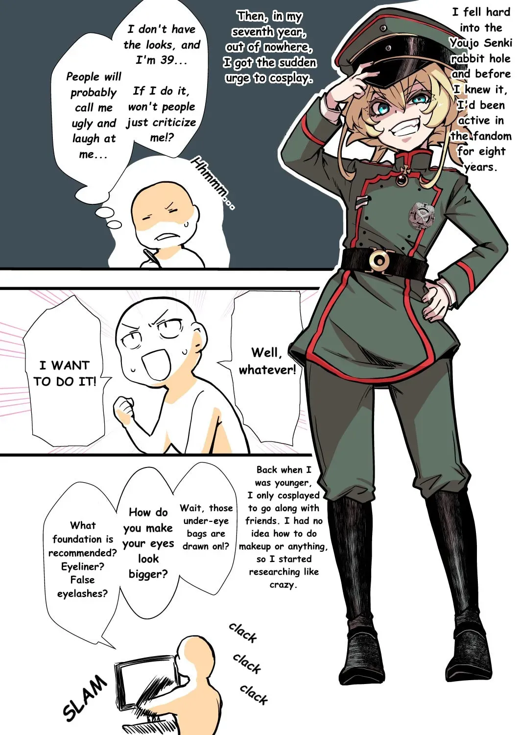 Youjo Senki - The story of hal a 39 year old woman who overcame her insecuritiy for the sake of cosplaying Tanya Chapter 0 page 2 - 