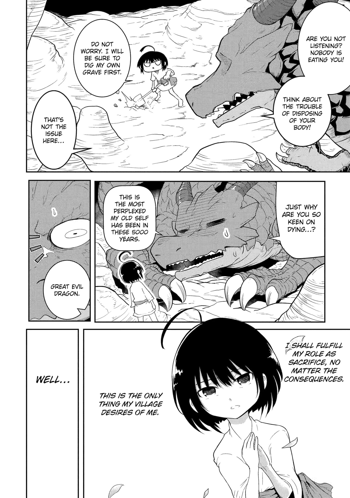 Yowai 5000-nen no Soushoku Dragon, Iwarenaki Jaryuu Nintei: Yada Kono Ikenie, Hito no Hanashi o Kiite Kurenai Chapter 1 page 8 - 