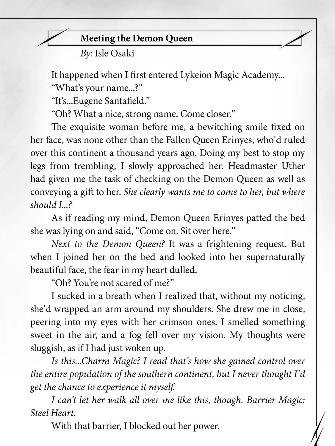 Zero Damage Sword Saint: I Enrolled in a Magic School and Wound Up in a Contract with the Demon Queen Chapter 5.5 page 1 - 